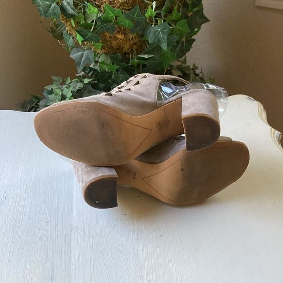 Halogen Sling Back Lazer Cut Suede Zoey Leather Open Toe Sandals Sz 7.5M - Picture 9 of 13